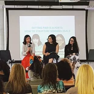 Ari Krzyzek on the "Getting Paid Is a Forte" pricing panel at 1871