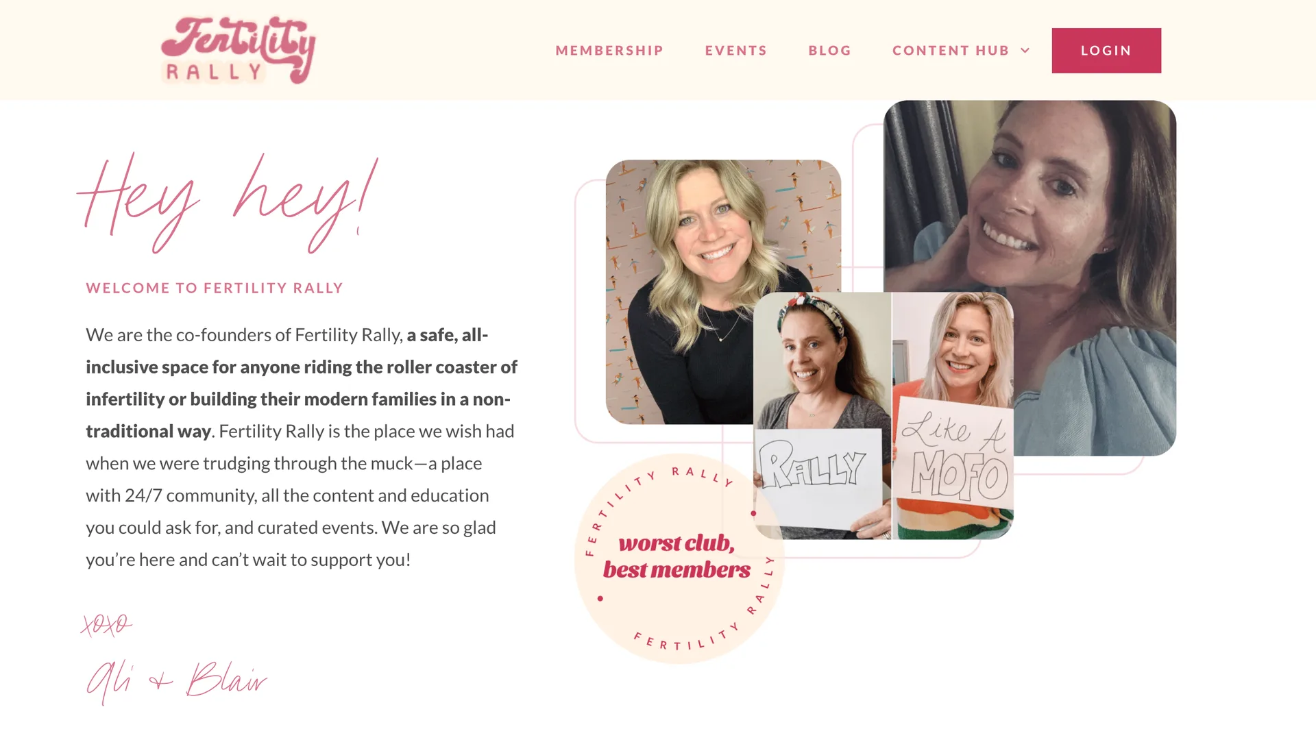 Fertility Rally membership website