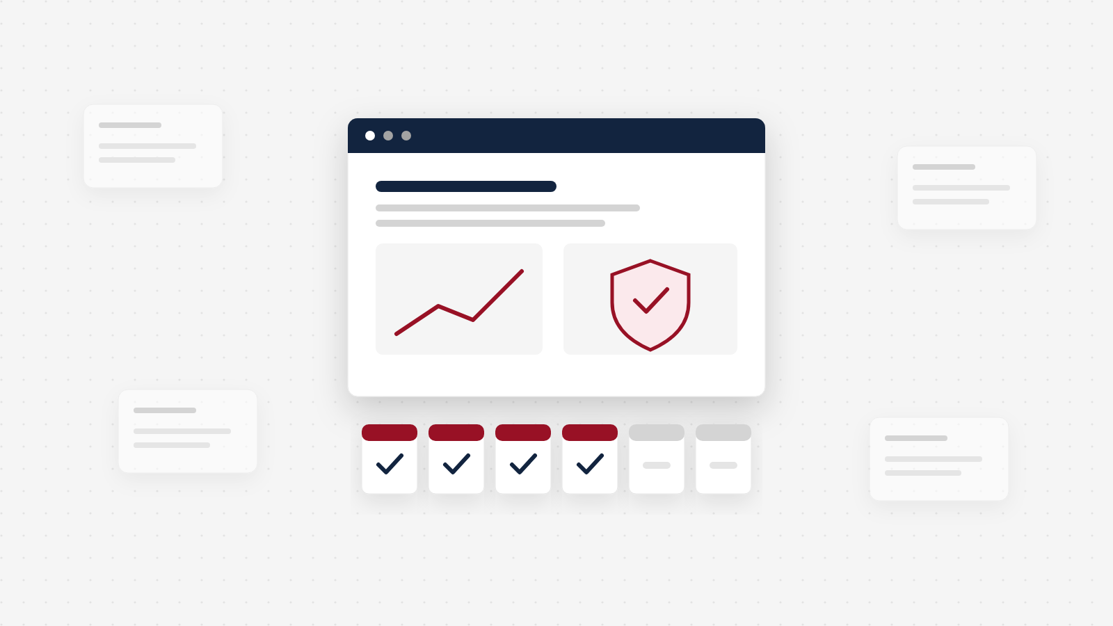 A website dashboard with green checks for updates, backups and uptime, and one red warning on a quote form that has stopped sending leads
