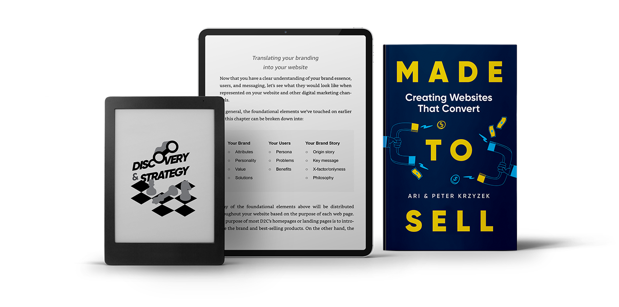 Made to Sell book shown in print and on a tablet